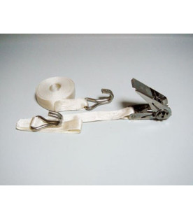 Lashing Strap with Tensioner and Stainless Hooks, 25 mm