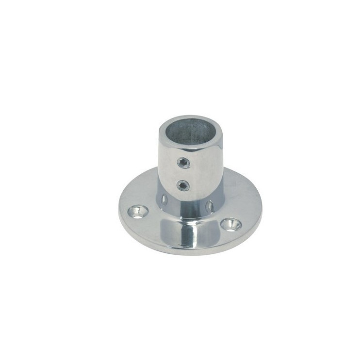 Straight Rod Holder Socket, Stainless Ø 22 mm
