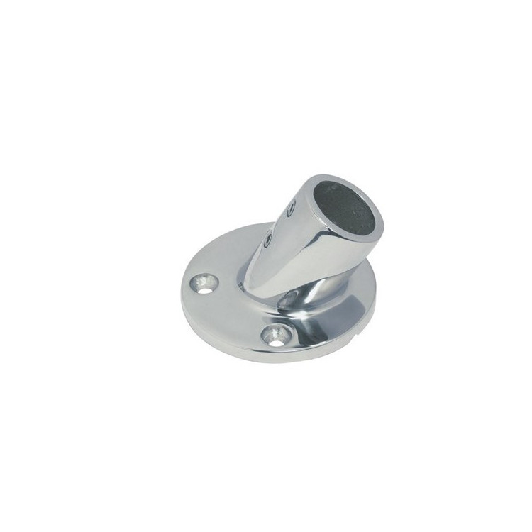 Angled Rod Holder Socket, Stainless Ø 22 mm