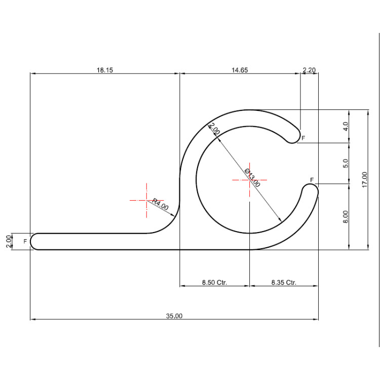Aluminum Sprayhood Track Ø 13 mm