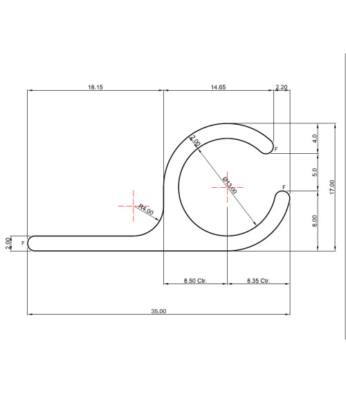 Guía Capota Aluminio Ø 13 mm