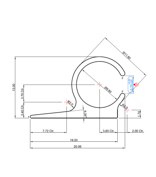 Guía Capota Ø 9 mm aluminio