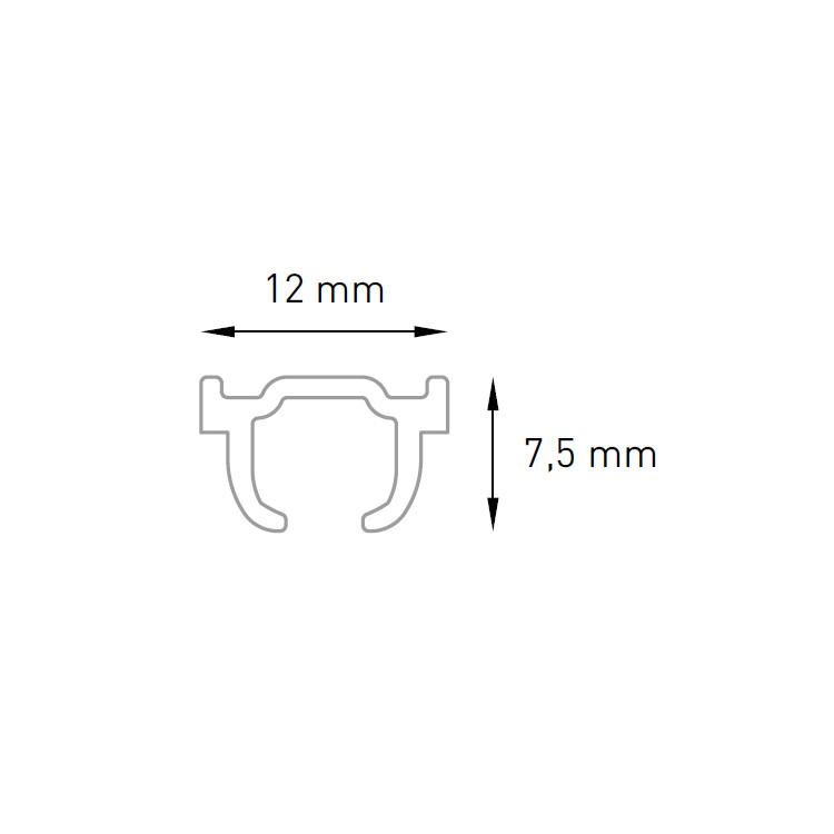 Ceiling Curtain Track Ø 12 mm, White Aluminum