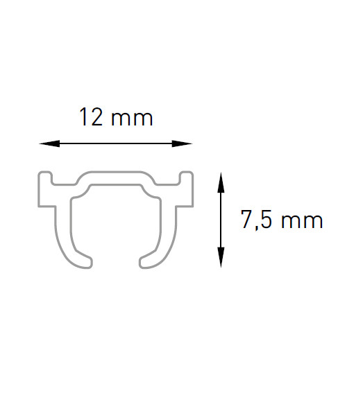 Ceiling Curtain Track Ø 12 mm, White Aluminum