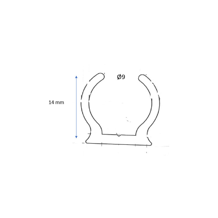 White PVC Sprayhood Track Ø 9 mm