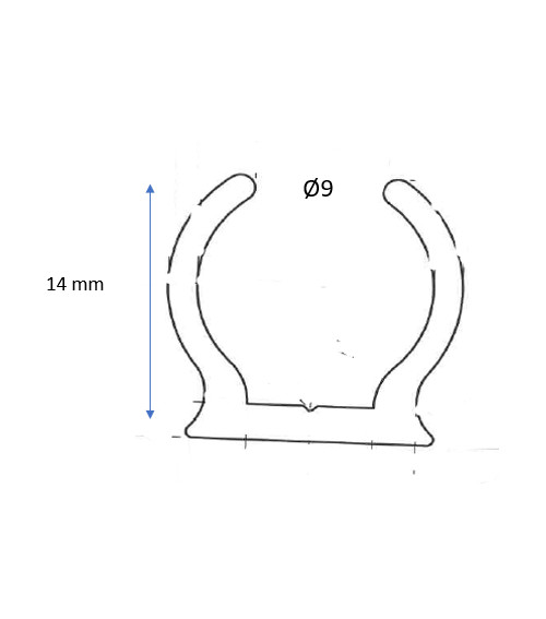 White PVC Sprayhood Track Ø 9 mm