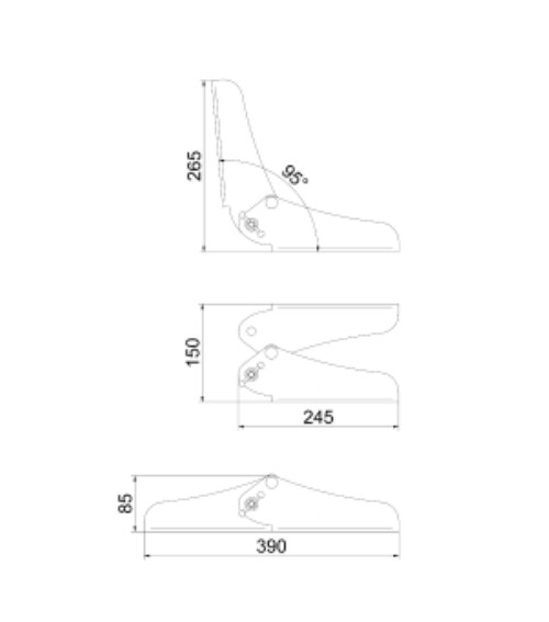 Folding Seat Hinge, Fore / Aft, Stainless