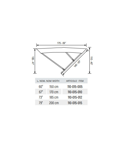 Anodized Aluminum Bimini, Ø 20 mm