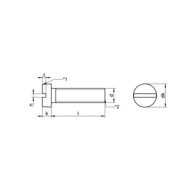 Tornillo D-84 Cabeza Cilíndrica Ranura Inox 316