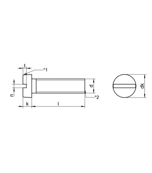 Tornillo D-84 Cabeza Cilíndrica Ranura Inox 316