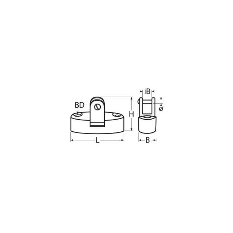 Base Capota Basculante Inox
