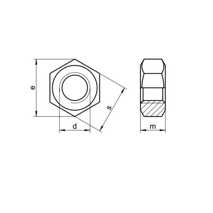 Tuerca D-934 Hexagonal Inox 316