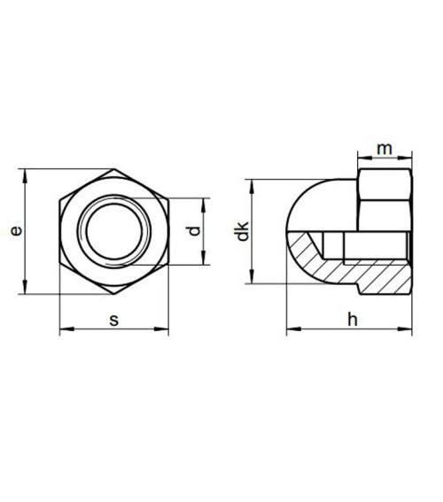 DIN 1587 Cap Nut, 316 Stainless