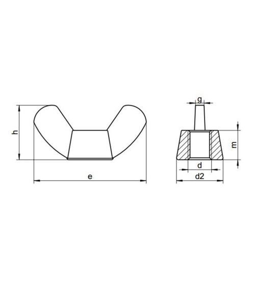 DIN 315 Wing Nut, 316 Stainless