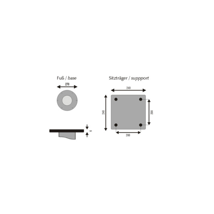 Soporte Inox Base Ø 300 mm