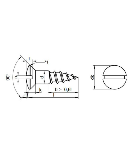 DIN 95 Slotted Raised Countersunk Wood Screw