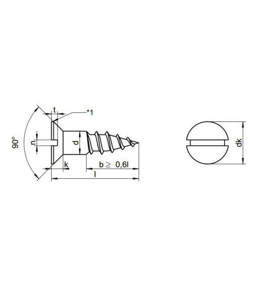 DIN 97 Slotted Countersunk Wood Screw