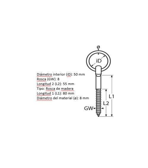 Eye Bolt with Ring, Stainless