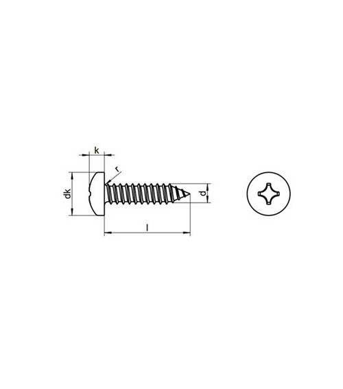 Tornillo D-7981 Rosca Chapa Cilíndrico