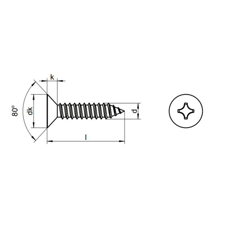 Tornillo D-7982 Rosca Chapa Avellanado Ranura Cruz