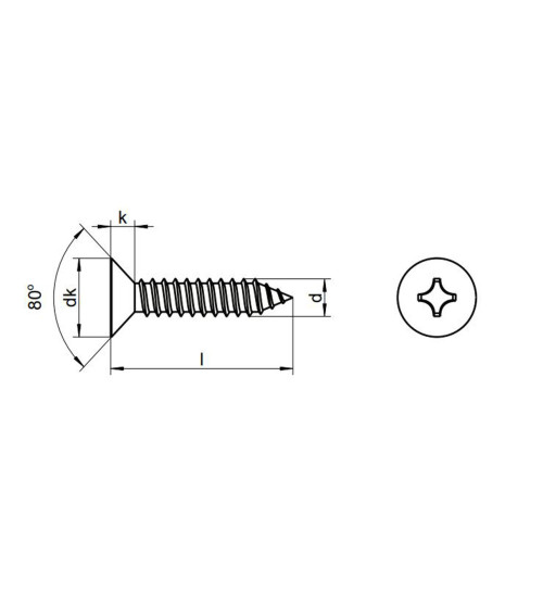 DIN 7982 Phillips Countersunk Self-Tapping Screw