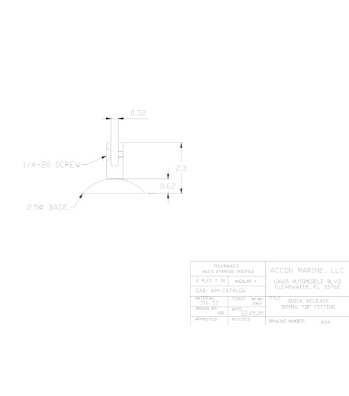 Removable Swivel Bimini Mount, Stainless