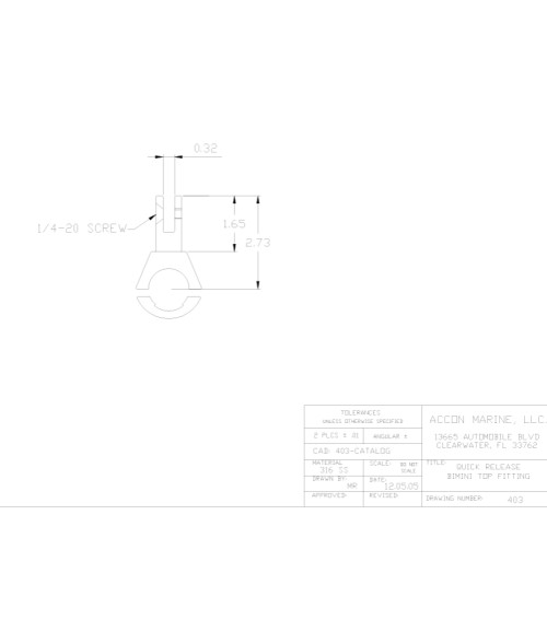 Removable Swivel Rail Bimini Mount
