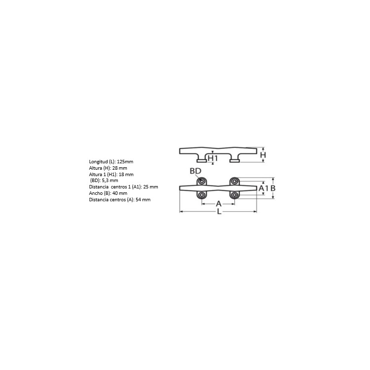 Cornamusa Inox 125 mm
