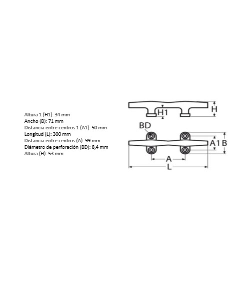 Stainless Cleat 125 mm
