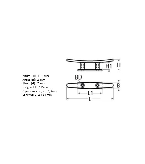 Cornamusa Inox Plana
