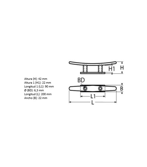 Cornamusa Inox Plana