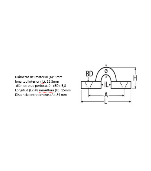 Puente Inox 35 x 8 mm