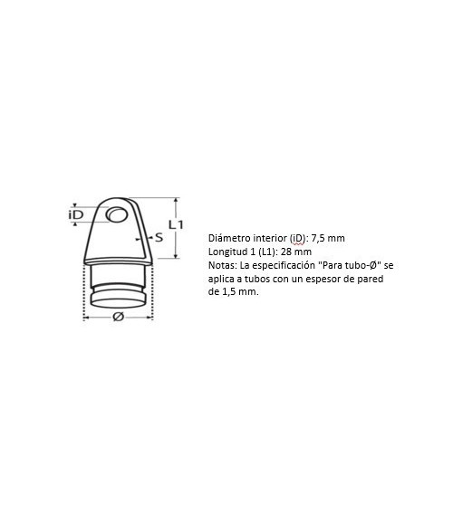 Internal Tube Sprayhood End Fitting, Stainless
