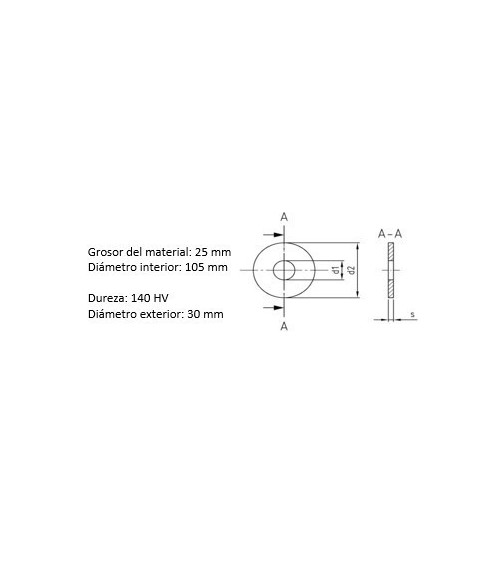 Arandela Ancha D-9021 Inox 316