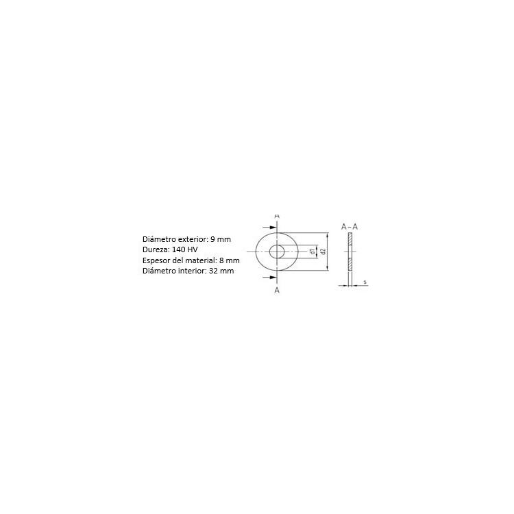 Arandela Ancha D-9021 Inox 316