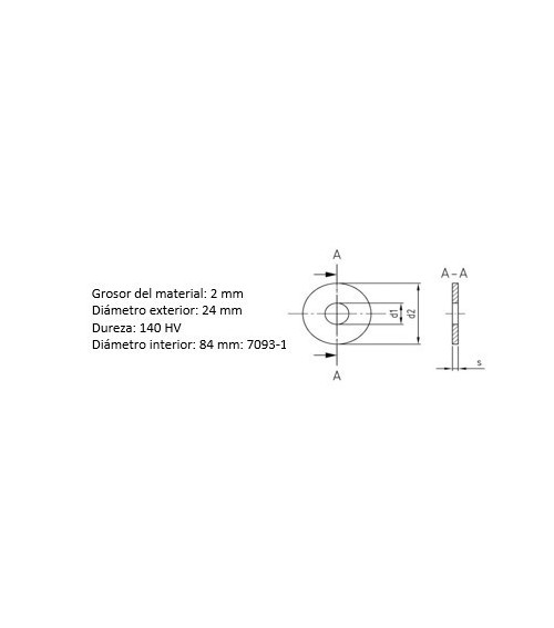 Arandela Ancha D-9021 Inox 316