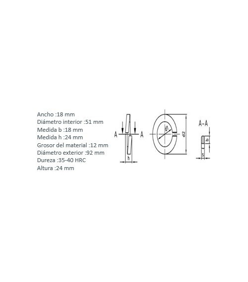DIN 127 Spring Washer, 316 Stainless