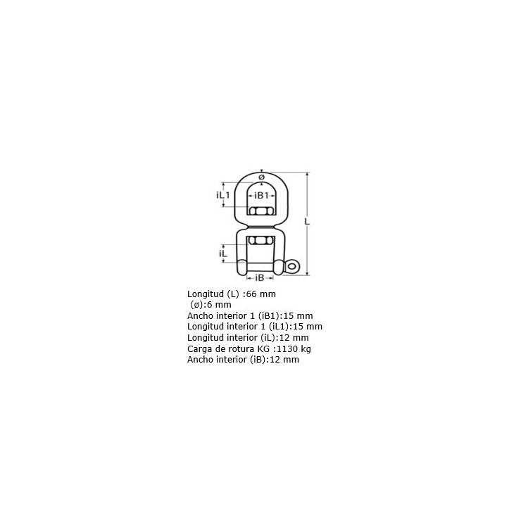 Swivel Shackle with Ring, 316 Stainless