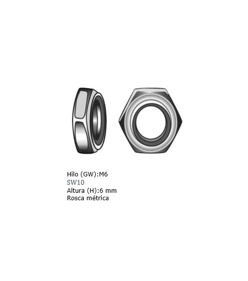 Tuerca D-985 Autoblocante con Anillo Plástico