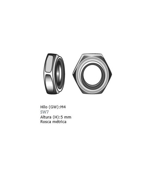 Tuerca D-985 Autoblocante con Anillo Plástico