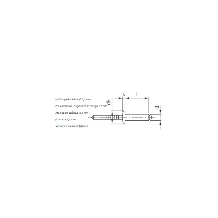 DIN 7337 Rivet, 304 Stainless