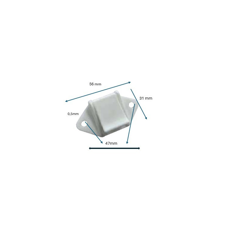 Hebilla Tensor Correa 20 mm para Atornillar Blanco